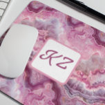 Mousepad Monograma de Pedra de Macro Rosa<br><div class="desc">Este design pode ser personalizado escolhendo a opção Editar Design. Você também pode transferir para outros itens. Entre em contato comigo em colorflowcreations@gmail.com ou use a opção de bate-papo no topo da página se você quiser ter este design em outro produto ou precisar de assistência com este design. Veja mais...</div>