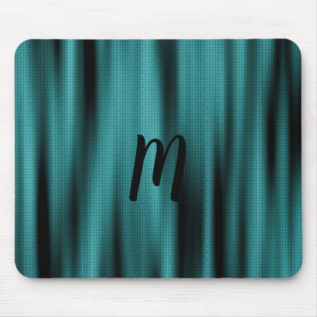 Mousepad Monograma de Personalização de Textura Azul em Fol (Frente)