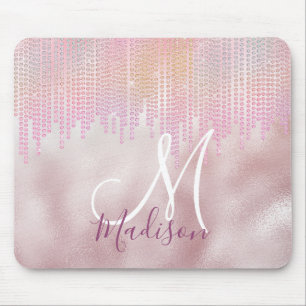 Mousepad Monograma de rocha rosa de microfone