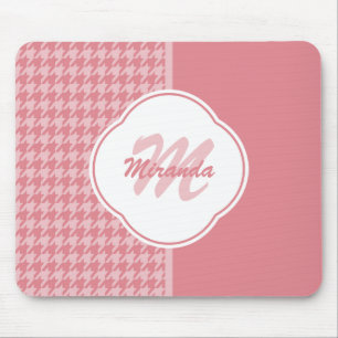 Mousepad Monograma De Rosa claro Rapariga Com Nome