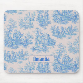 Mousepad Monograma de Tornozelo Azul-Vintage
