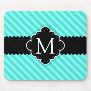 Mousepad Monograma do costume do preto do teste padrão das