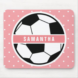 Mousepad Monograma do desportista feminino preto branco e r