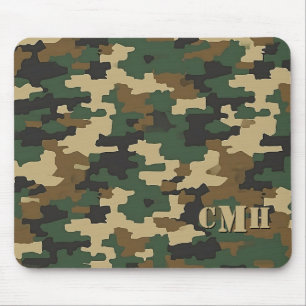 Mousepad Monograma do Estêncil da Camuflagem Retro Militar 