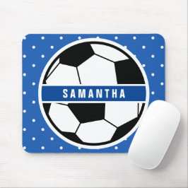 Mousepad Monograma do Jogador de Futebol Negro Branco e Azu