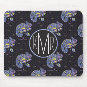 Mousepad Monograma do lagarto de Zentangle