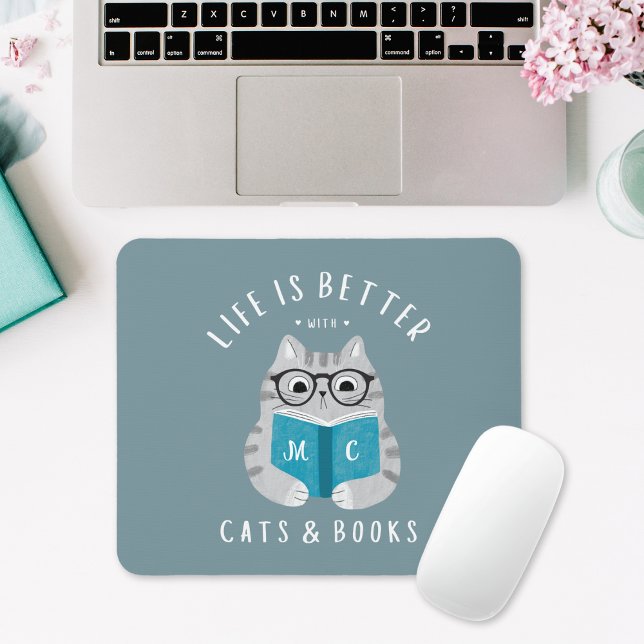 Mousepad Monograma do Livro Engraçado Moderno (Criador carregado)