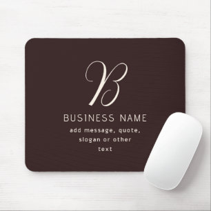 Mousepad Monograma do Nome de Negócios Elegante Moderno   C