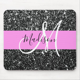 Mousepad Monograma do Nome Minúsculo Minúsculo Glitter Pr