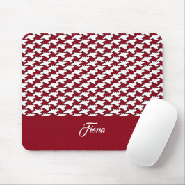Mousepad Monograma do padrão de som vermelho e branco