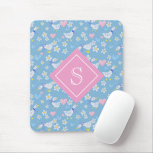 Mousepad Monograma do Padrão Geês do País Vintage