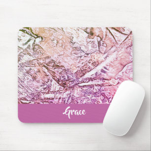 Mousepad Monograma do padrão rosa abstrato