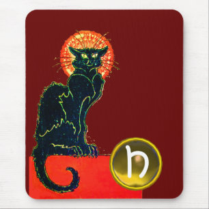 MOUSEPAD MONOGRAMA DO PARTIDO BLACK CAT HALLOWEEN