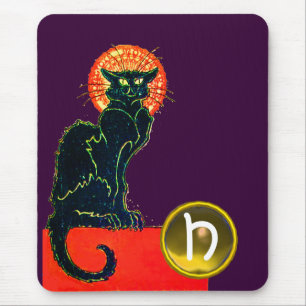 MOUSEPAD MONOGRAMA DO PARTIDO BLACK CAT HALLOWEEN