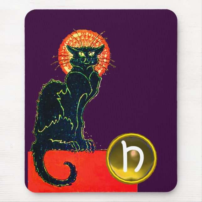MOUSEPAD MONOGRAMA DO PARTIDO BLACK CAT HALLOWEEN (Frente)