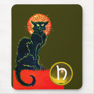 MOUSEPAD MONOGRAMA DO PARTIDO BLACK CAT HALLOWEEN