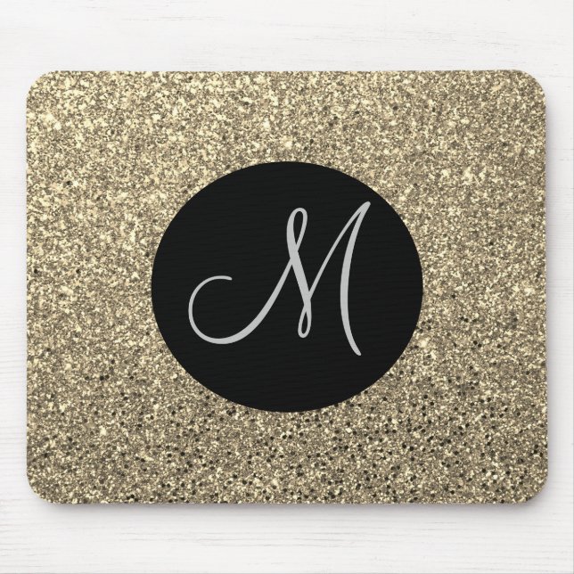 Mousepad Monograma Dourado com brilho (Frente)