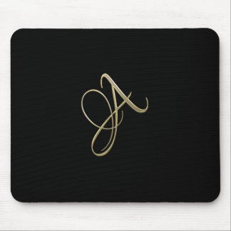 Mousepad Monograma dourado da inicial A