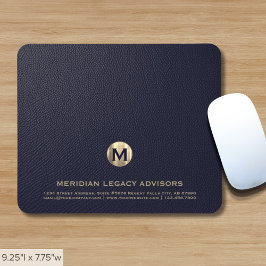 Mousepad Monograma Dourado de negócios personalizado