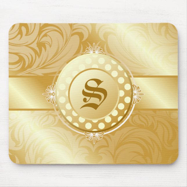 Mousepad monograma dourado do açúcar 311-Superfine (Frente)