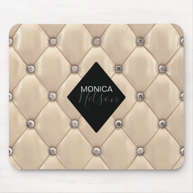 Mousepad Monograma Dourado Luxurioso Tufted (Frente)
