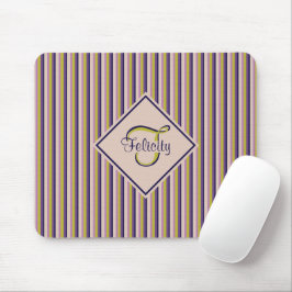 Mousepad Monograma Dourado, violeta, púrpura e cor-de-rosa