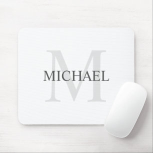 Mousepad Monograma e nome clássico personalizado