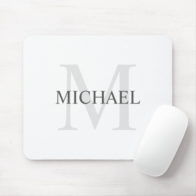 Mousepad Monograma e Nome Clássicos Personalizados (Com mouse)