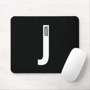 Mousepad Monograma e Nome de Negrito Personalizado Moderno