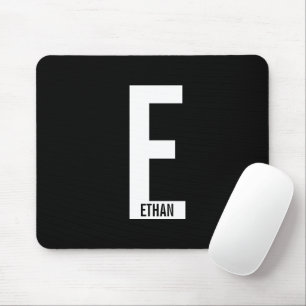 Mousepad Monograma e Nome de Negrito Personalizado Moderno