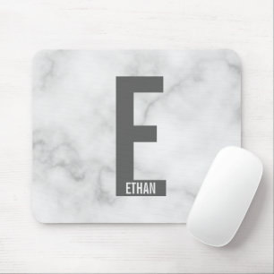 Mousepad Monograma e Nome de Negrito Personalizado Moderno