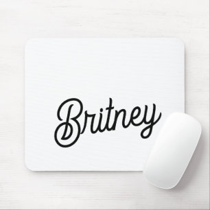 Mousepad Monograma e Nome Personalizados de Branco Preto Mo