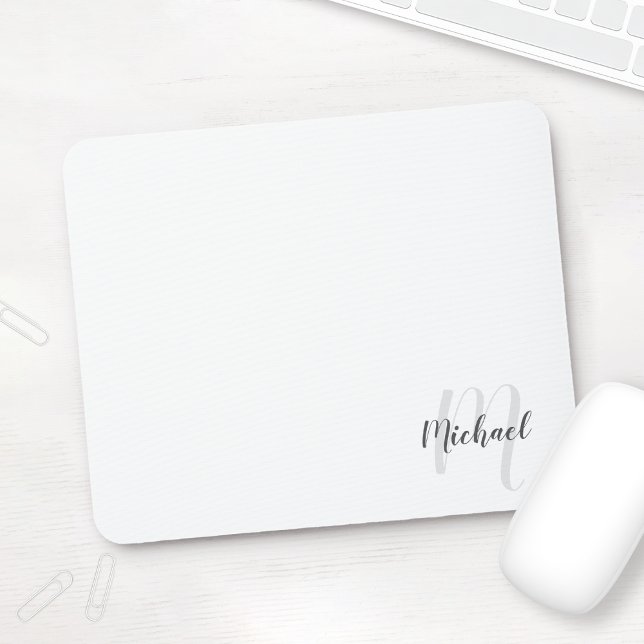Mousepad Monograma e Nome Personalizados de Script Moderno (Criador carregado)