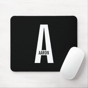 Mousepad Monograma e Nome Personalizados Modernos e Destaca