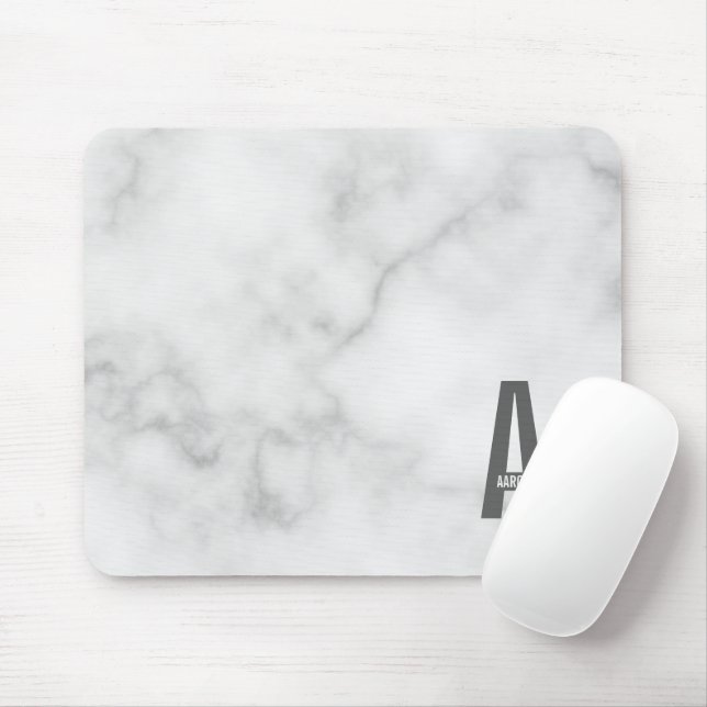 Mousepad Monograma e Nome Personalizados Modernos e Destaca (Com mouse)