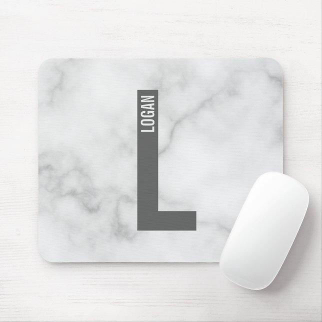 Mousepad Monograma e Nome Personalizados Modernos e Destaca (Com mouse)