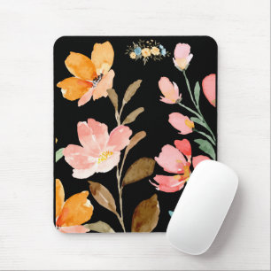 Mousepad Monograma Elegante Cor de Água Rosa