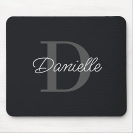 Mousepad Monograma Elegante de Nome Personalizado Moderno M