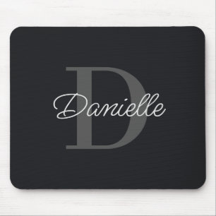 Mousepad Monograma Elegante de Nome Personalizado Moderno M