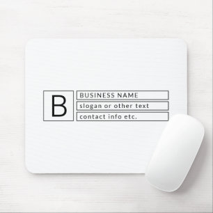 Mousepad Monograma Elegante e Nome da Empresa (ou outro tex