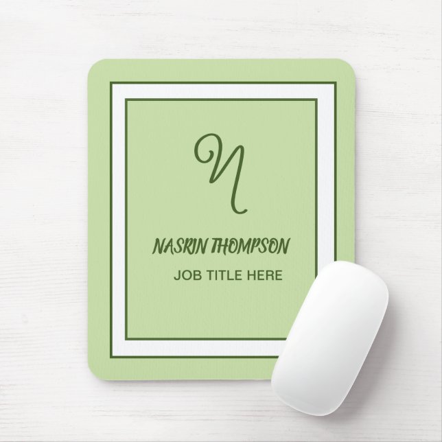 Mousepad Monograma Elegante em Grafite com Bordas em Script (Com mouse)