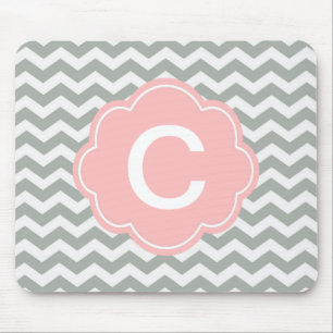 Mousepad Monograma elegante, moderno e sofisticado com chev