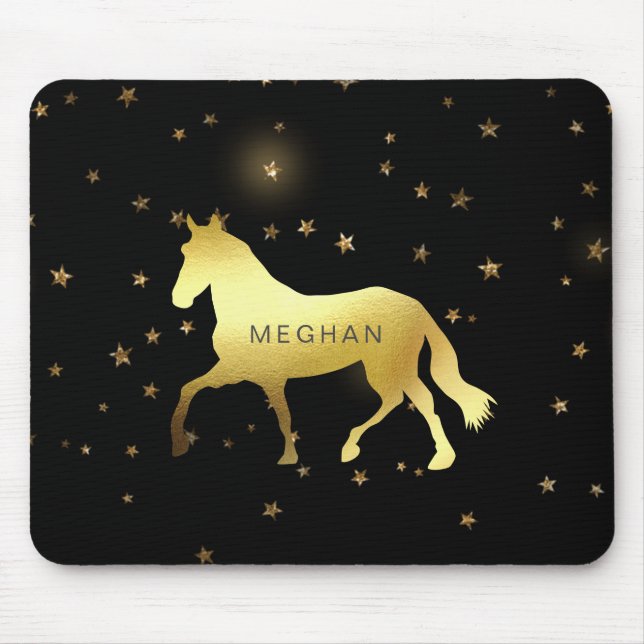 Mousepad Monograma equestriado de ouro (Frente)