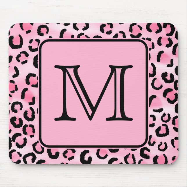 Mousepad Monograma feito sob encomenda. Cópia preta e (Frente)