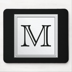 Mousepad Monograma feito sob encomenda impresso. Cinza