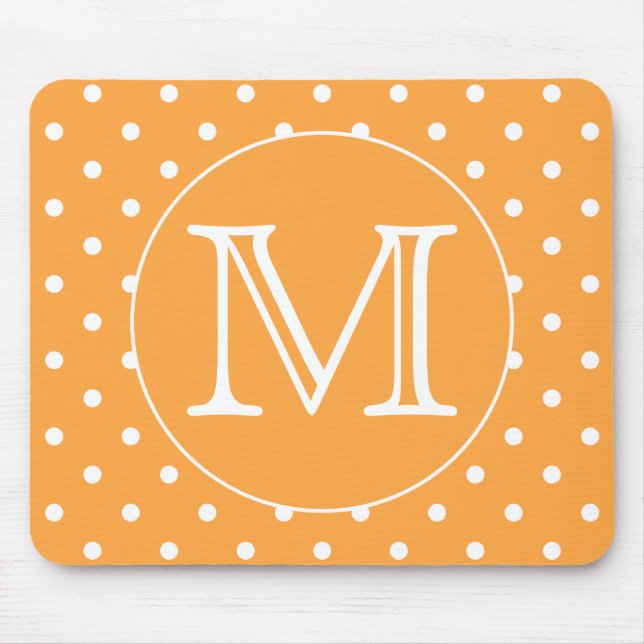 Mousepad Monograma feito sob encomenda. Ponto de polca (Frente)