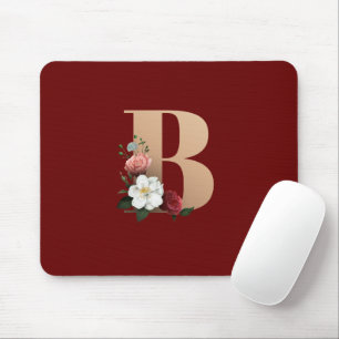 Mousepad Monograma Floral bonito B,