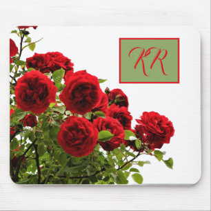 Mousepad Monograma Floral de Buquê Elegante