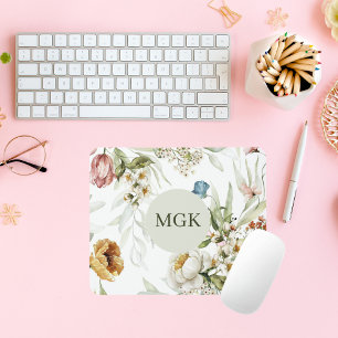 Mousepad Monograma Floral do País Elegante