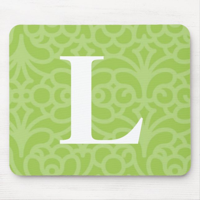 Mousepad Monograma floral ornamentado - letra L (Frente)